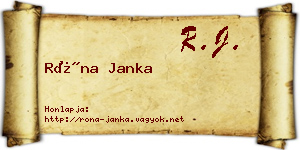Róna Janka névjegykártya